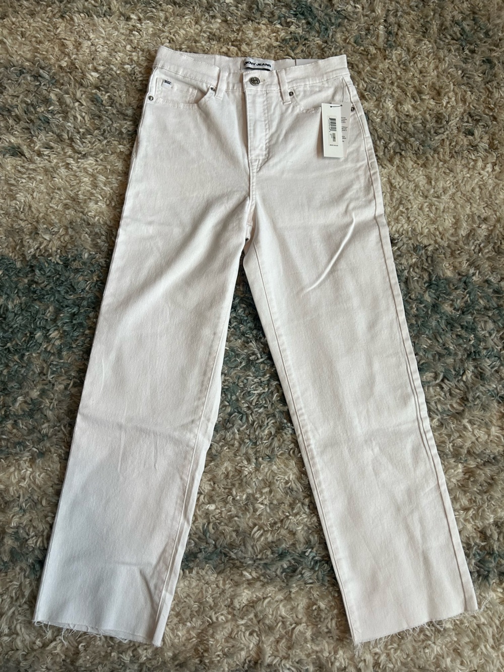 DKNY Straight Leg Jeans in white
